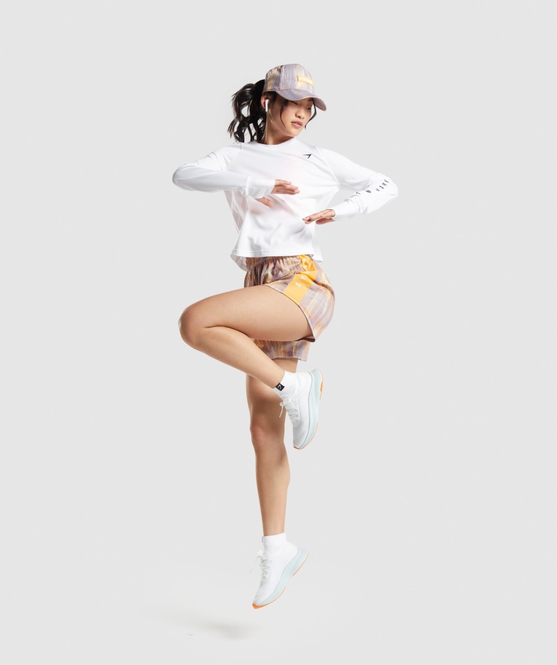 Sport Bő Hosszú Ujjú Póló Fehér Gymshark