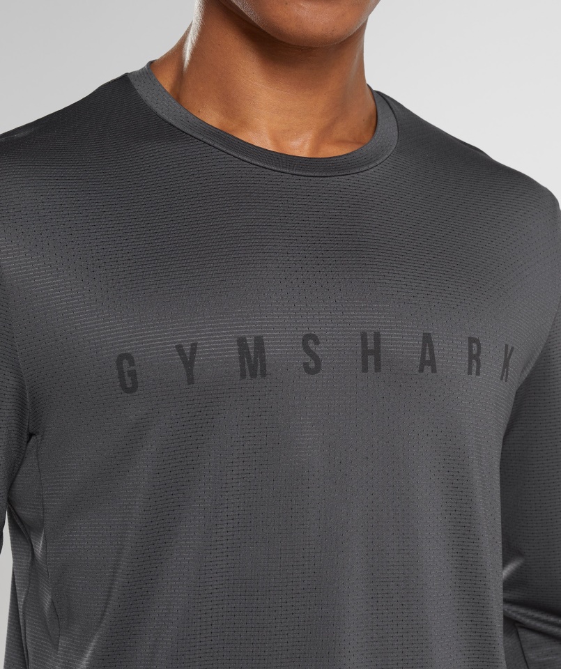 Sportcsíkos Hosszú Ujjú Póló ónixszürke Gymshark