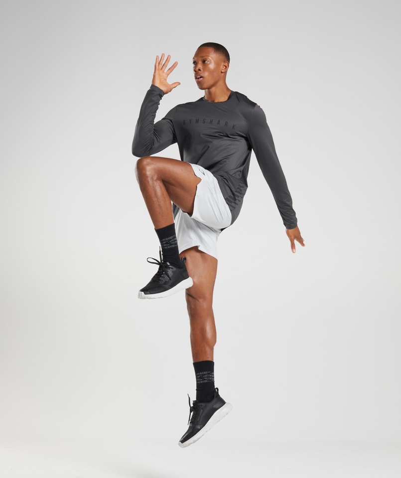 Sportcsíkos Hosszú Ujjú Póló ónixszürke Gymshark