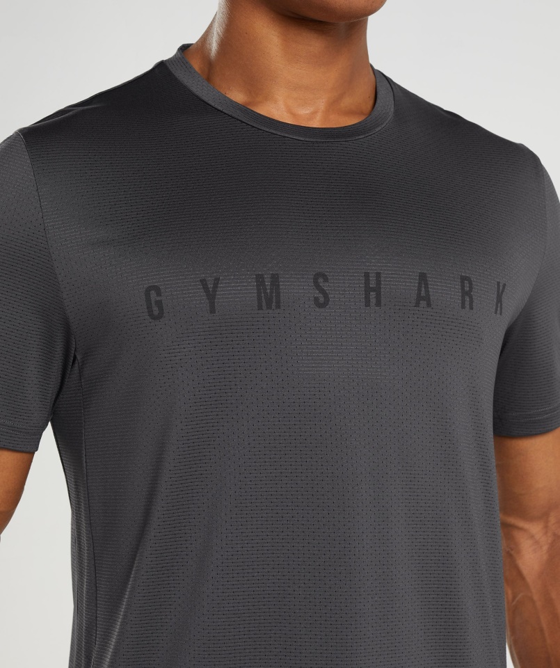 Sportcsíkos Póló ónixszürke Gymshark