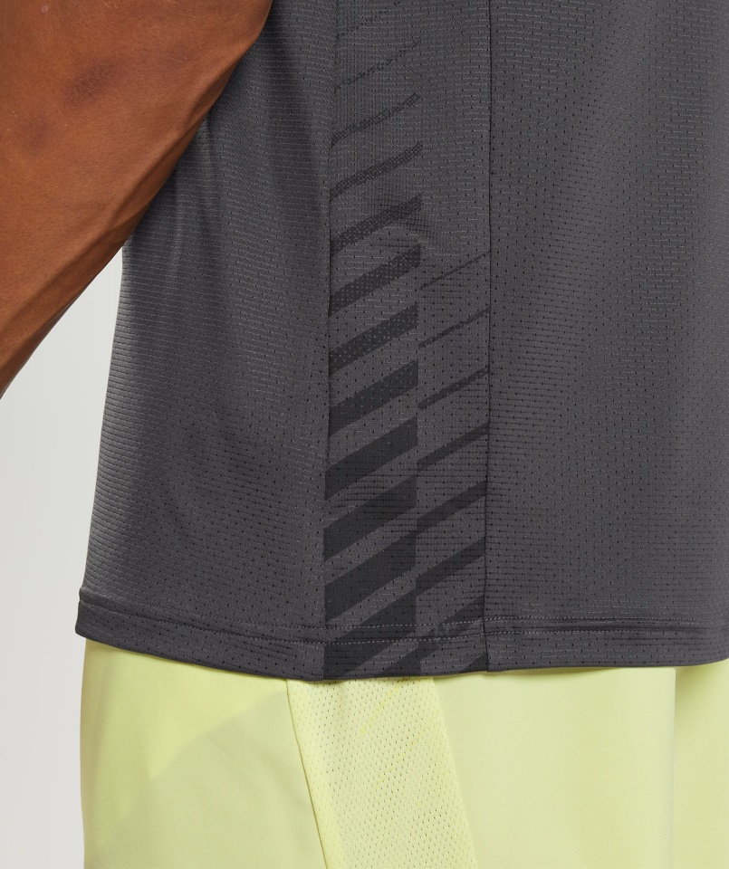 Sportcsíkos Póló ónixszürke Gymshark