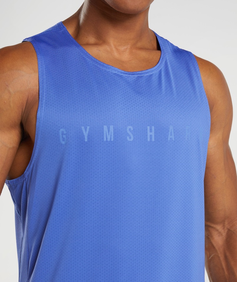 Sport Csíkos Tank Udvar Kék Gymshark