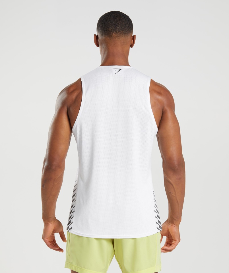 Sport Csíkos Tank Fehér Gymshark