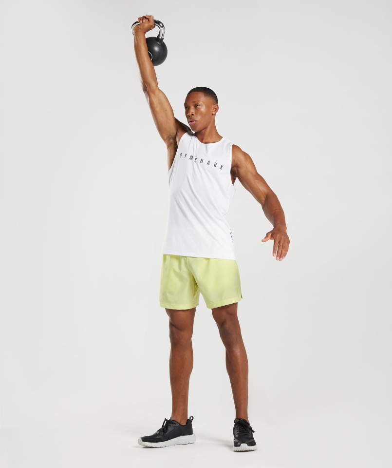 Sport Csíkos Tank Fehér Gymshark