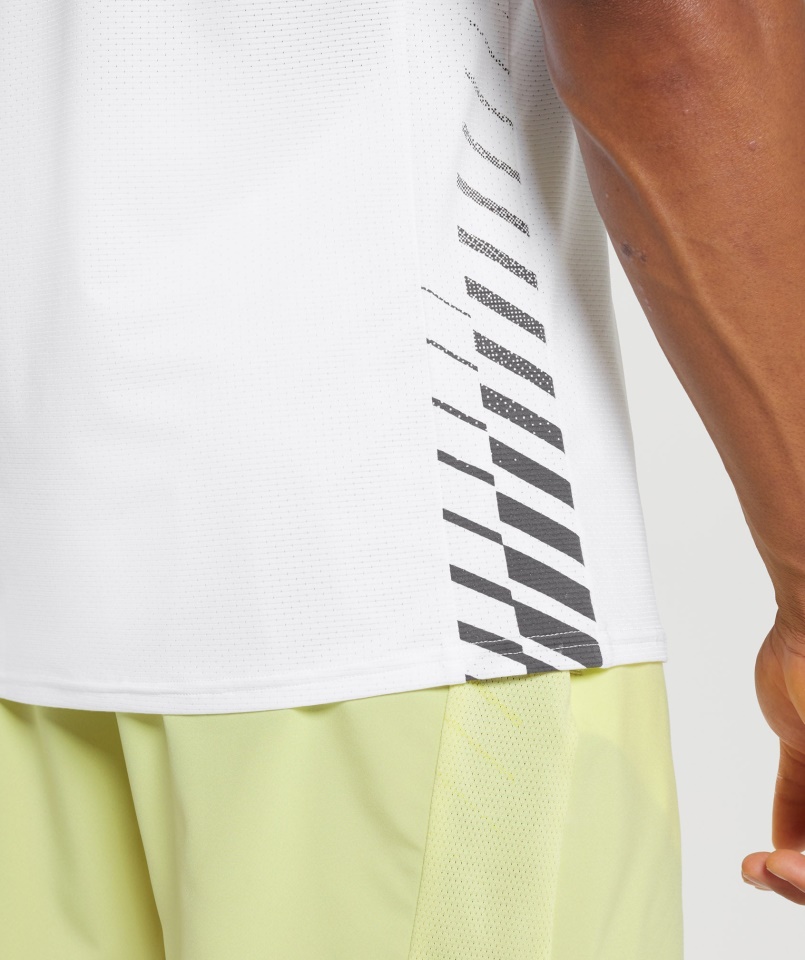 Sport Csíkos Tank Fehér Gymshark