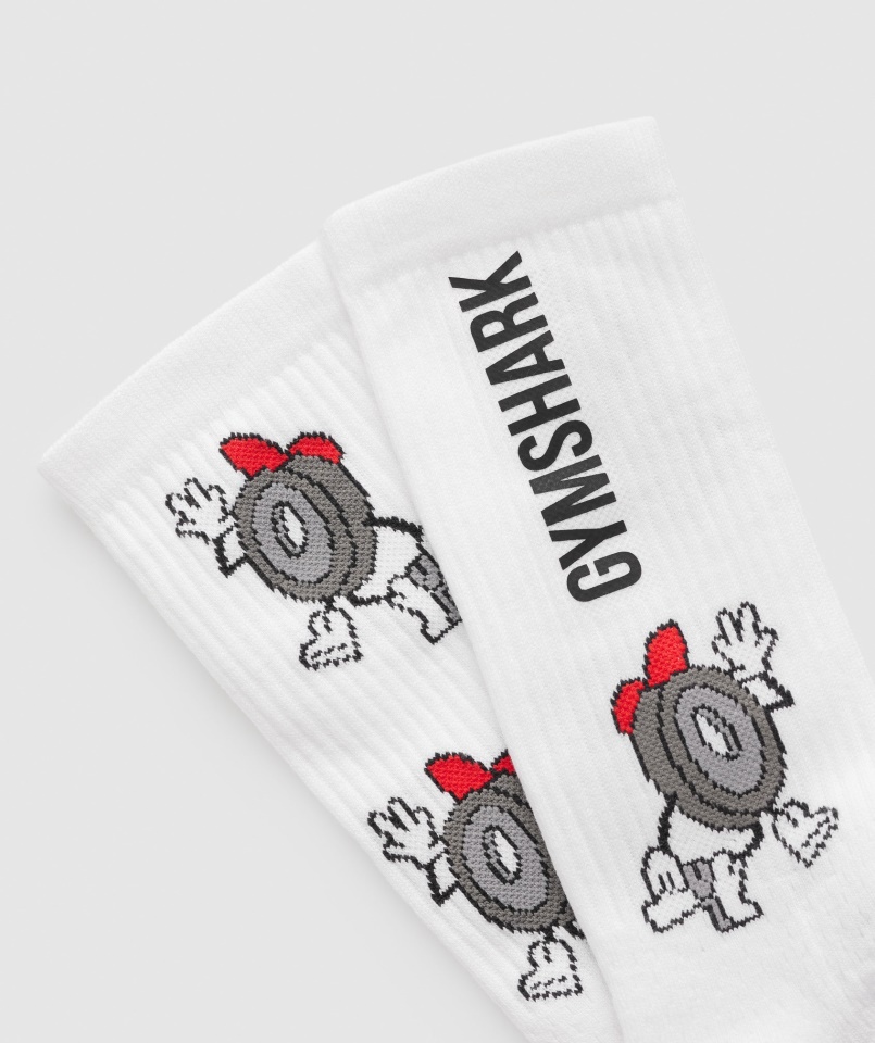 Matrica Csomag Dumbell Crew Zokni 1 Db Fehér Gymshark