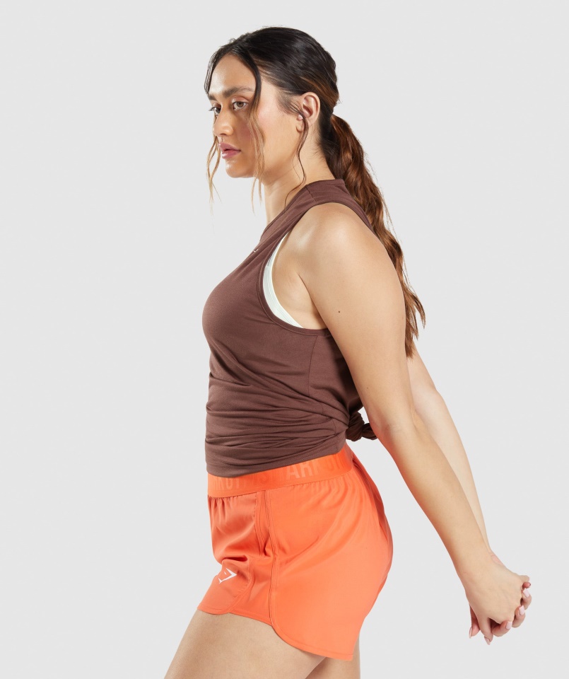 Edzés Leejtő Kar Tank Cseresznyebarna Gymshark