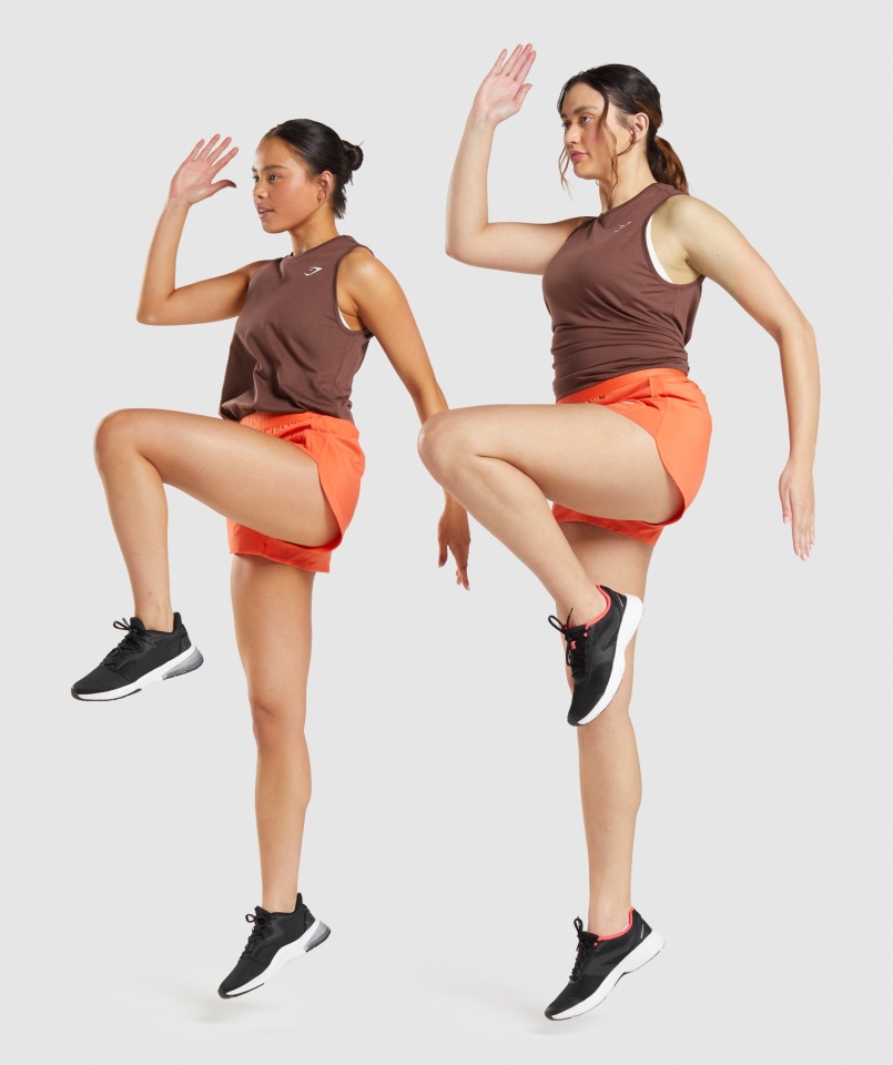 Edzés Leejtő Kar Tank Cseresznyebarna Gymshark