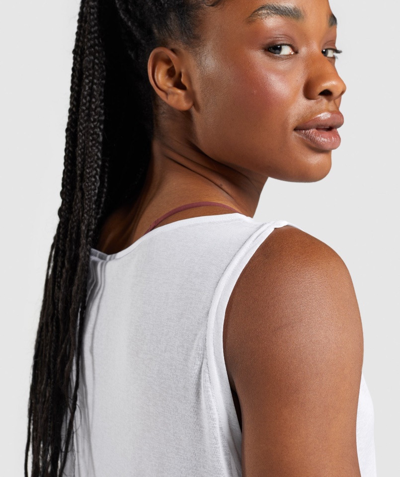 Edzés Túlméretezett Tank Fehér Gymshark