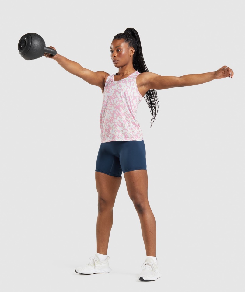 Edzőtank Rózsaszín Print Gymshark