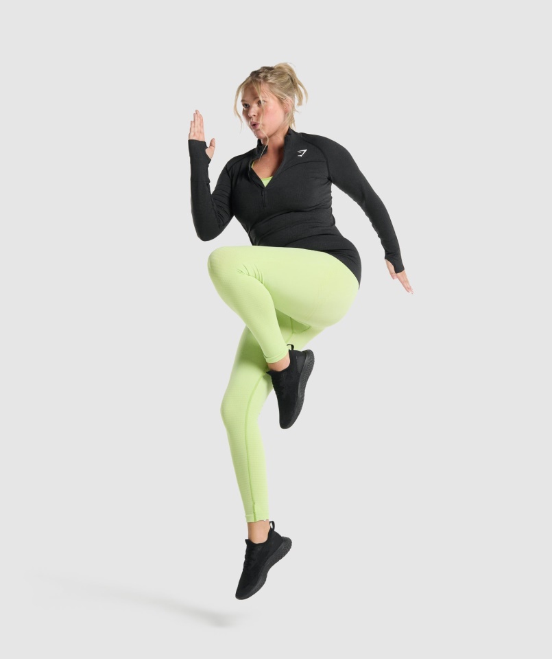 Vital Seamless 2.0 1-2 Cipzáras Pulóver Fekete Márga Gymshark