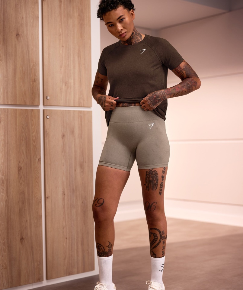 Vital Seamless 2.0 Könnyű Póló Espresso Márga Gymshark