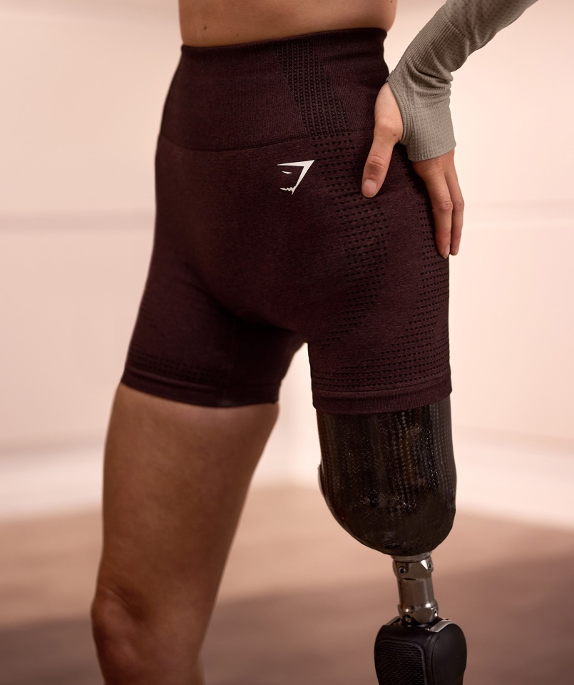 Vital Seamless 2.0 Rövidnadrág Cseresznyebarna Márga Gymshark