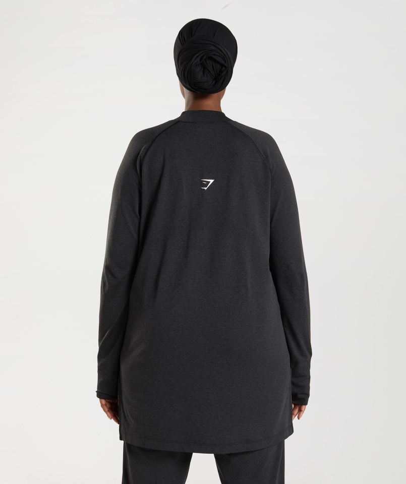 Vital Varrat Nélküli Hosszú Vonal Felső Fekete Márga Gymshark